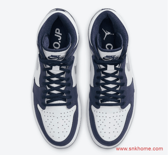 AJ1海军蓝 AJ1日本限定Air Jordan 1 High OG CO.JP “Midnight Navy” AJ1白蓝银色钩日本限定发售日期 货号:DC1788-100