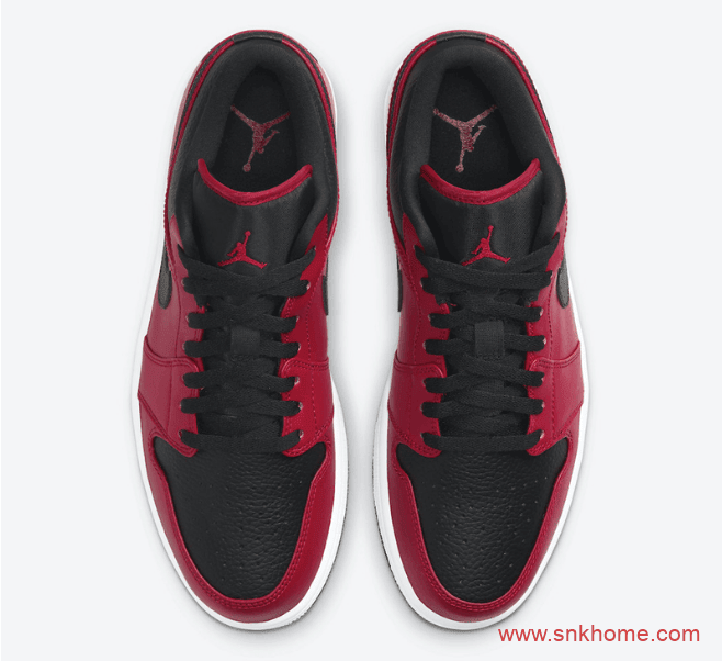 AJ1黑红低帮 AJ1荔枝皮黑红新配色发售日期 Air Jordan 1 Low “Gym Red”  货号:553558-605