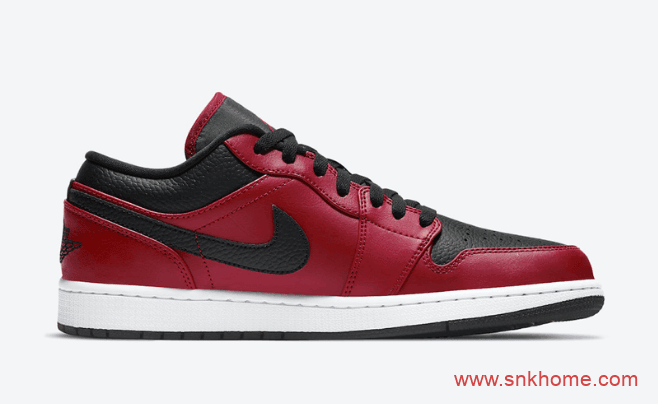 AJ1黑红低帮 AJ1荔枝皮黑红新配色发售日期 Air Jordan 1 Low “Gym Red”  货号:553558-605