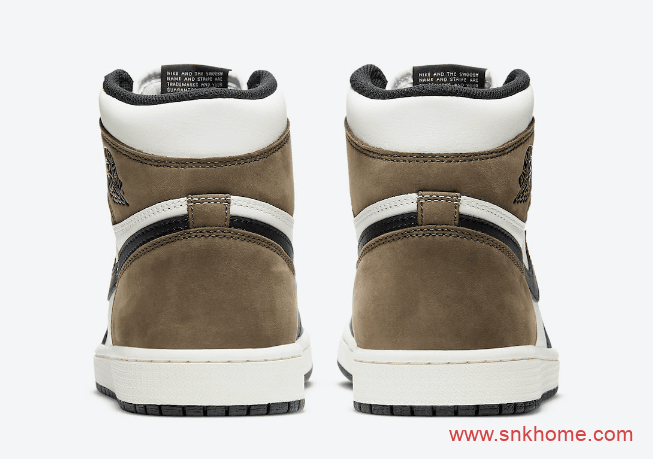 AJ1小倒钩高帮即将发售 Air Jordan 1 High OG “Dark Mocha” AJ1摩卡黑棕高帮官图释出 货号:555088-105