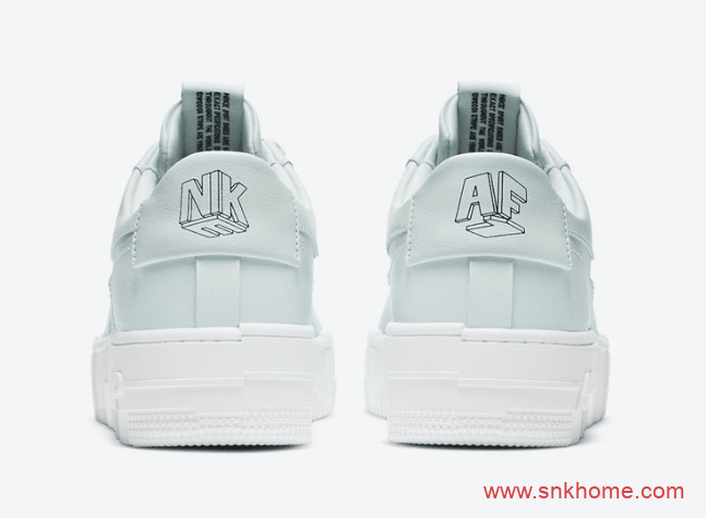 耐克空军一号湖水绿解构低帮板鞋 Nike Air Force 1 Pixel 耐克空军鸳鸯鞋舌3D立体字样 货号:CK6649-400