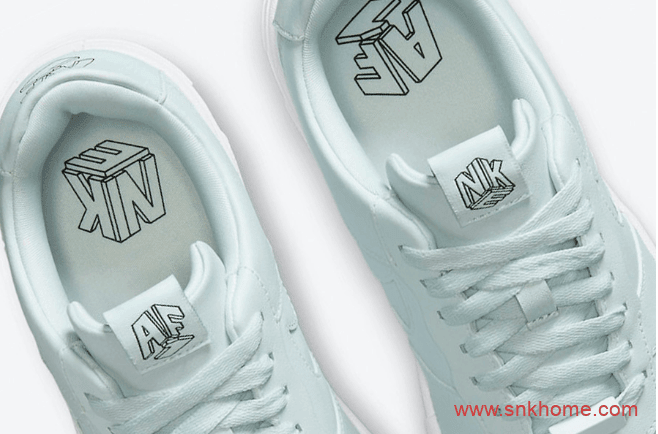 耐克空军一号湖水绿解构低帮板鞋 Nike Air Force 1 Pixel 耐克空军鸳鸯鞋舌3D立体字样 货号:CK6649-400