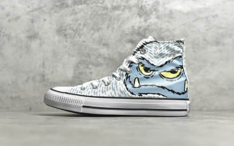 匡威ONE STAR 匡威白色雪人印花 CONVERSE All Star 匡威白色高帮帆布鞋 货号：169350C
