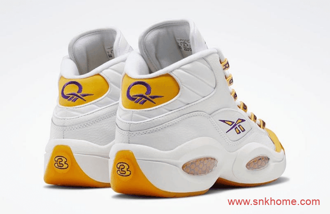 锐步艾佛森战靴 Reebok Question Mid Yellow Toe 锐步黄脚趾 锐步白黄实战球鞋 货号:FX4278