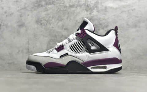 AJ1大巴黎波尔多限定款 Air Jordan 4 Retro “PSG” 纯原版本AJ4白紫色球鞋 货号：CZ5624-100