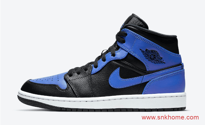 AJ1小黑蓝官图释出 AJ1OG中帮经典黑蓝配色Air Jordan 1 Mid “Hyper Royal”发售日期 货号:554724-077
