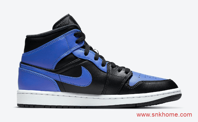 AJ1小黑蓝官图释出 AJ1OG中帮经典黑蓝配色Air Jordan 1 Mid “Hyper Royal”发售日期 货号:554724-077