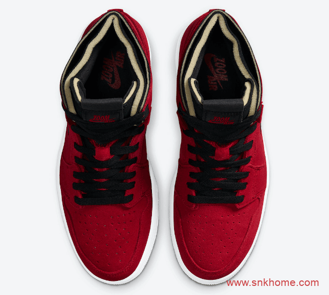 AJ1黑红高帮 AJ1大红翻毛皮 Air Jordan 1 High Zoom 翻毛皮高帮AJ1海外限定款 货号:CT0978-600