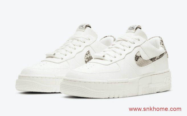 耐克空军蛇纹钩白色鞋面低帮新款 Nike Air Force 1 Pixel 新成员耐克空军鸳鸯设计 货号:CV8481-101