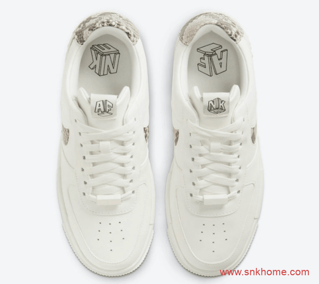 耐克空军蛇纹钩白色鞋面低帮新款 Nike Air Force 1 Pixel 新成员耐克空军鸳鸯设计 货号:CV8481-101
