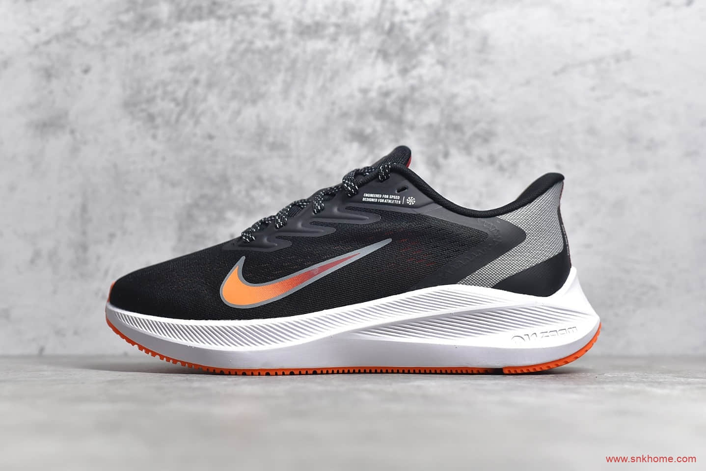 耐克登月7代黑橙色跑鞋 NIKE Air Zoom Winflo 7 登月7代网面透气 耐克登月工厂 货号:CJ0291-011
