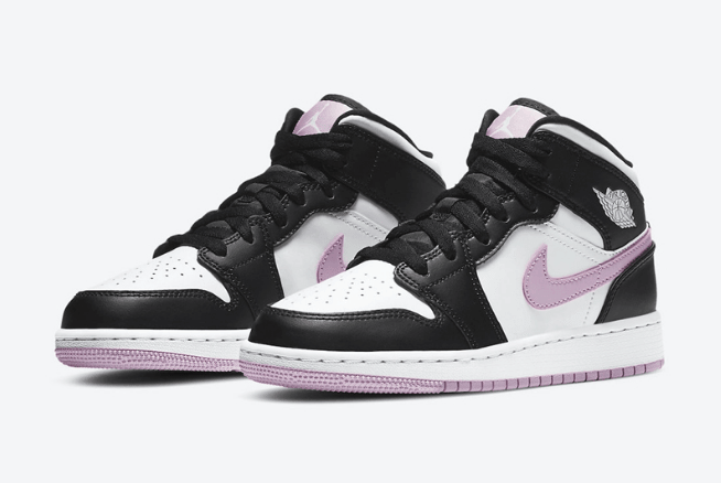 AJ1白粉中帮新配色即将发售 Air Jordan 1 Mid GS AJ1小姐姐专属配色 货号:555112-103