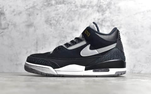 AJ3黑水泥反光 Air Jordan 3 Retro Tinker 纯原版本AJ3黑色绒面皮实战球鞋 货号：CK4348-007