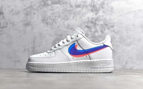 耐克空军一号3D眼镜双钩白色低帮 NIKE Air Force 1 LV8 KSA Low 3D眼镜 双钩空军 货号：BV2551-100