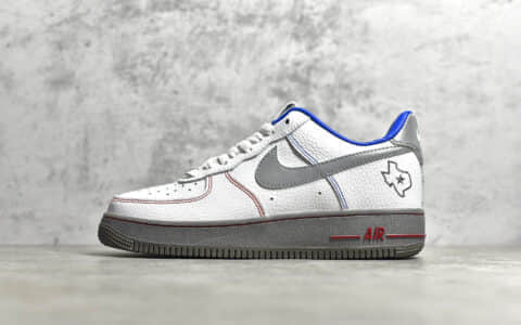 耐克空军休斯顿城市限定 NIKE Air Force 1 Low 空军一号头层荔枝皮 耐克空军白灰低帮 货号:DH0902-108