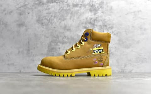 天伯伦童鞋海绵宝宝联名 Timberland x SpongeBob 顶级高版本天伯伦海绵宝宝亲子款20周年纪念款