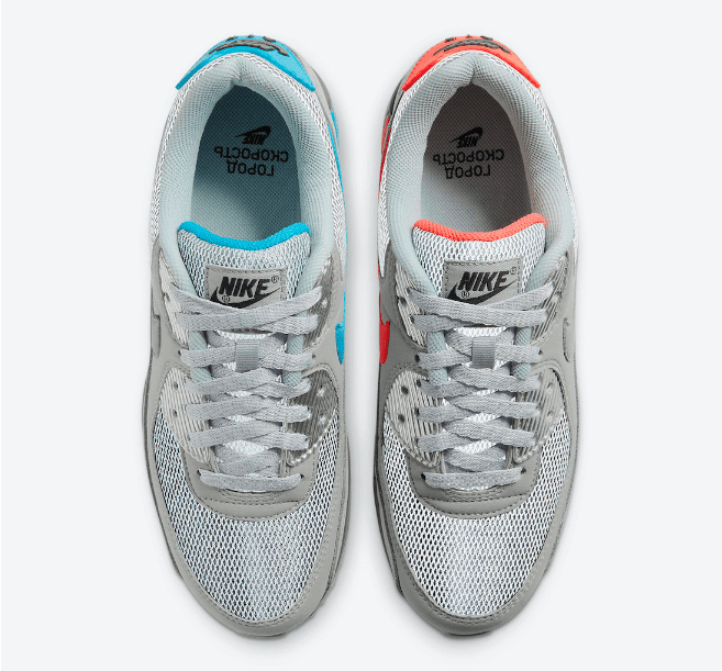 耐克MAX90红蓝鸳鸯设计太帅 Nike Air Max 90 “Moscow” 新款科技感十足的耐克MAX90复古跑鞋 货号:DC4466-001