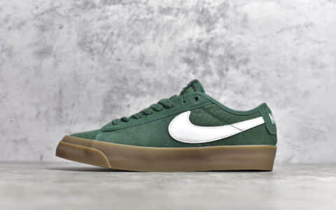 耐克SB绿色生胶板鞋 NIKE SB Zoom Blazer Low白绿生胶纯原版本耐克帆布鞋 货号：DC0603-300