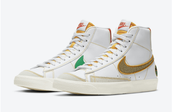 耐克开拓者米白色高帮 Nike Blazer Mid GS “Raygun” 耐克外星人配色新款 货号:DD9528-100