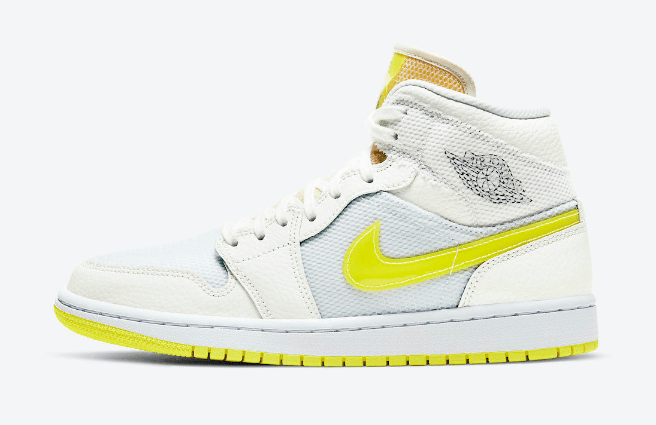 AJ1白黄高帮全新配色 Air Jordan 1 Mid SE “Voltage Yellow” AJ1经济舱官图释出 货号:DB2822-107
