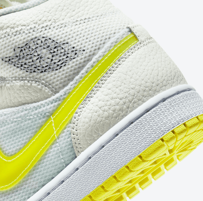 AJ1白黄高帮全新配色 Air Jordan 1 Mid SE “Voltage Yellow” AJ1经济舱官图释出 货号:DB2822-107
