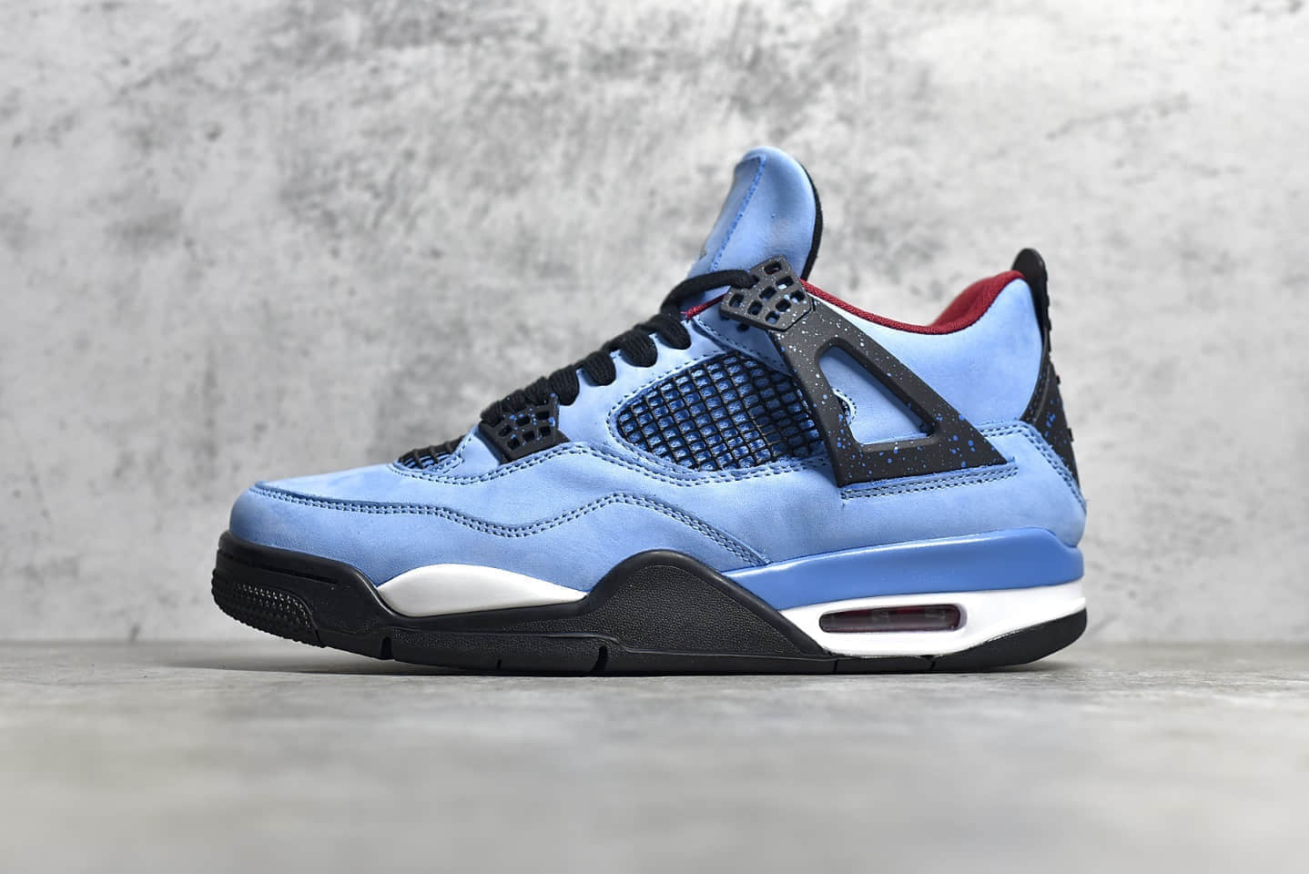 AJ4TS联名蓝色麂皮 Travis Scott x Air Jordan 4 Retro 斯科特AJ4联名蓝黑球鞋 货号:308497-406