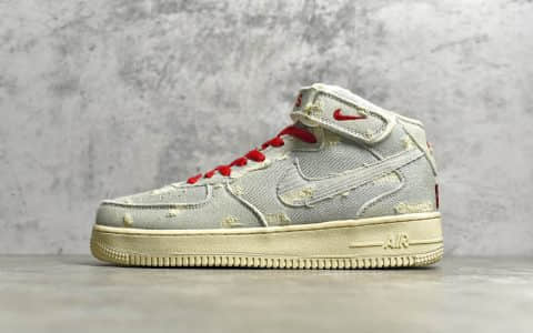 耐克空军丹宁牛仔做旧高帮 Levi's x NIKE Air Force 1 MID 耐克空军李维斯限定联名款 货号：651122-215