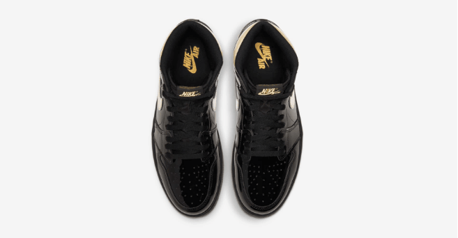 AJ1黑金漆皮高帮 Air Jordan 1 Retro High OG 最火AJ1黑金一看价格就不便宜 货号:555088-032