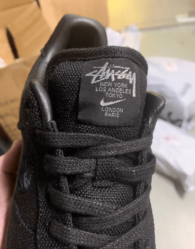 耐克斯图西联名黑色米白色实物图 Stussy x Nike Air Force 1 Low 耐克斯图西联名帆布鞋 货号:CZ9084-001