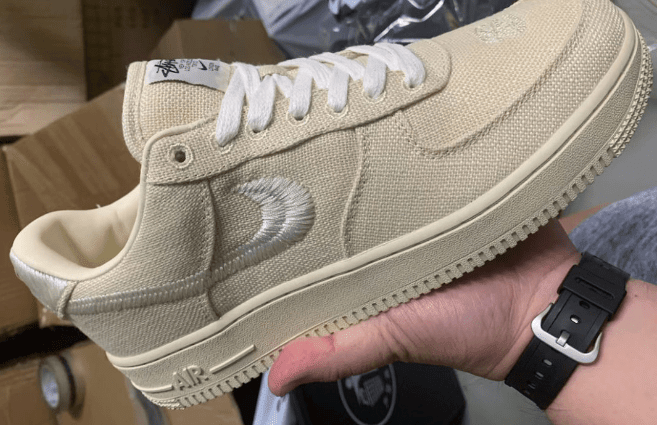 耐克斯图西联名黑色米白色实物图 Stussy x Nike Air Force 1 Low 耐克斯图西联名帆布鞋 货号:CZ9084-001