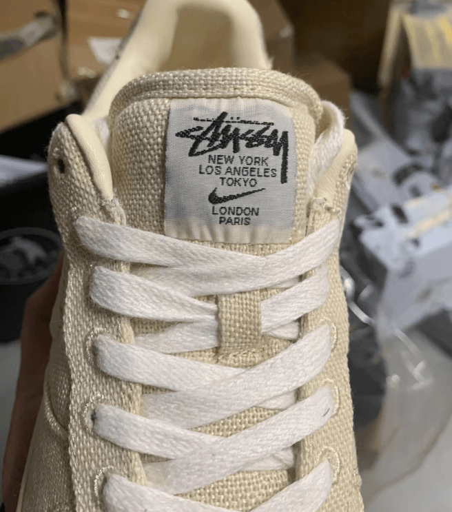 耐克斯图西联名黑色米白色实物图 Stussy x Nike Air Force 1 Low 耐克斯图西联名帆布鞋 货号:CZ9084-001