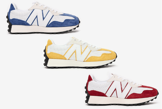 新百伦NB327经典三色发售 New Balance 327 “Perforated Pack” NB327OG白蓝白红白黄