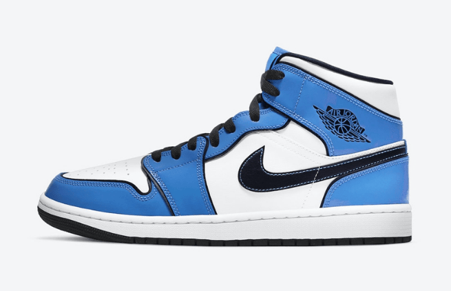 AJ1二次元小闪电 Air Jordan 1 Mid SE “Signal Blue” 白蓝AJ1中帮发售日期 货号:DD6834-402