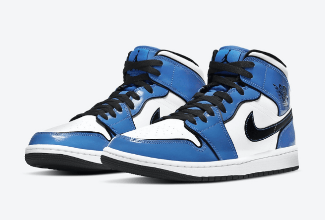 AJ1二次元小闪电 Air Jordan 1 Mid SE “Signal Blue” 白蓝AJ1中帮发售日期 货号:DD6834-402