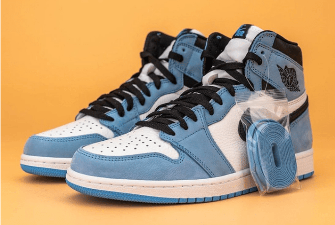 AJ1白蓝黑磨砂麂皮 Air Jordan 1 High OG “University Blue” 全新配色AJ1北卡蓝发售日期 货号：555088-134 