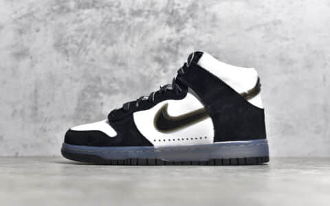耐克Dunk SB意大利知名店铺联名 Slam Jam x NIKE SB Dunk Hi "Balck White" 耐克Dunk SB黑白高帮 货号:DA1639-100