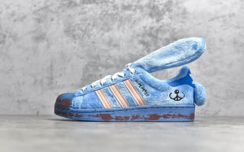 阿迪达斯贝壳头蓝兔耳朵纯原版本 Melting Sadness x adiads originals Superstar Karoro 货号:FZ5253