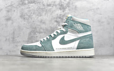 AJ1白绿蒂芙尼高帮 Air Jordan 1 Retro “Turbo Green” 纯原版本AJ1白绿麂皮高帮 货号：555088-311