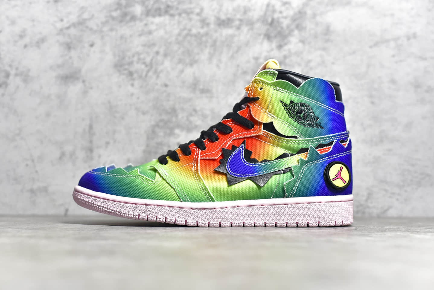AJ超级碗七彩联名高帮 Air Jordan 1 x Balvin 顶级版本AJ1七彩高帮限量款 货号:DC3481-900