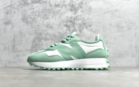 新百伦NB327白绿 New Balance 327复古先锋 新百伦复古白绿色跑鞋 货号：MS327AO1灰绿