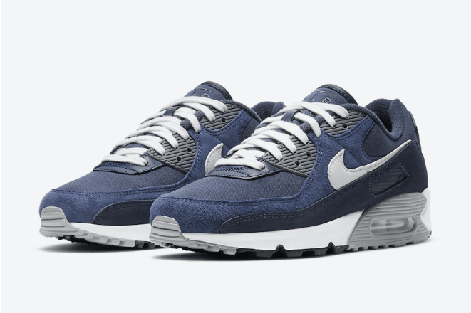 耐克MAX90海军蓝配色 Nike Air Max 90 PRM “Obsidian” 全新耐克MAX90灰蓝麂皮 货号:DA1641-400
