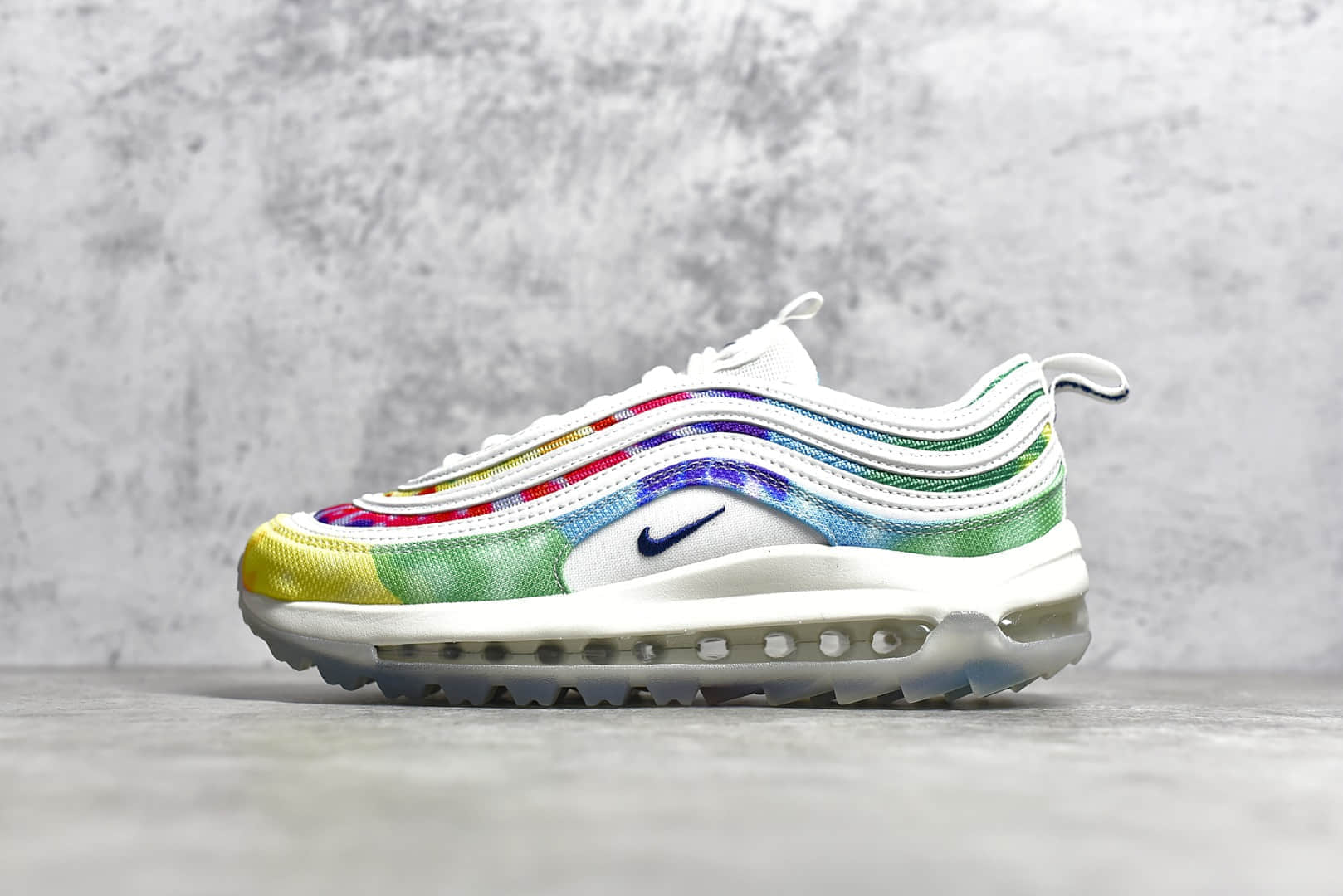 耐克MAX97高尔夫彩虹扎染 NIKE Golf Air Max 97G子弹头高尔夫新款 货号:CK1219-100