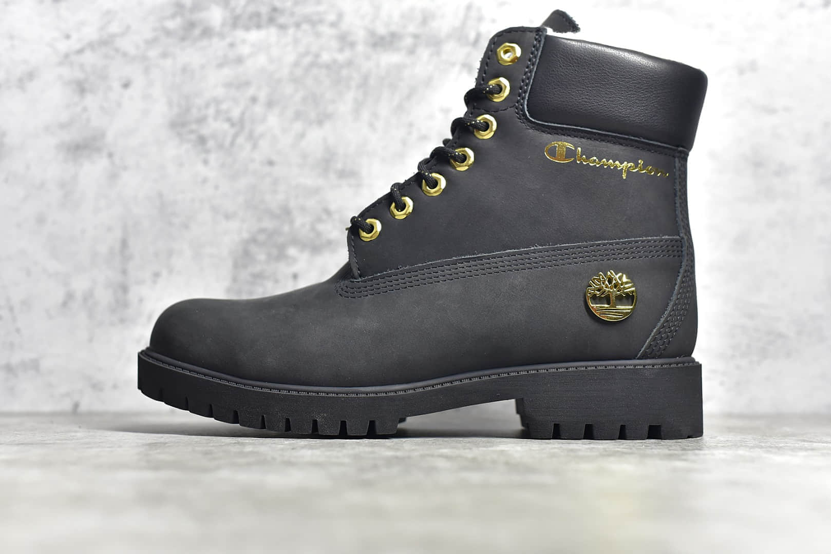 天伯伦卫冕冠军联名款 Timberland x Champion Premium 6Inch Boot 天伯伦加绒黑色高帮马丁靴