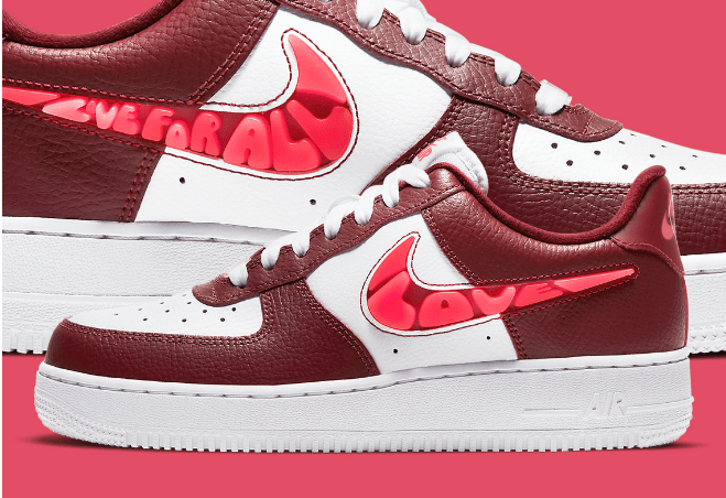 耐克空军一号情人节限定 Nike Air Force 1 Love For All 耐克2021年情人节限定发售日期 货号:CV8482-600