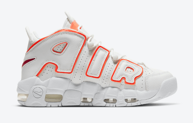 耐克皮蓬白橙新配色发售 Nike Air More Uptempo “Sunset” 经典耐克大AIR实战篮球鞋 货号：DH4968-100