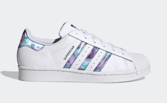 阿迪达斯贝壳头镭射板鞋 adidas Superstar “Abalone” 贝壳头蓝绿紫渐变配色新款 货号:GZ5217
