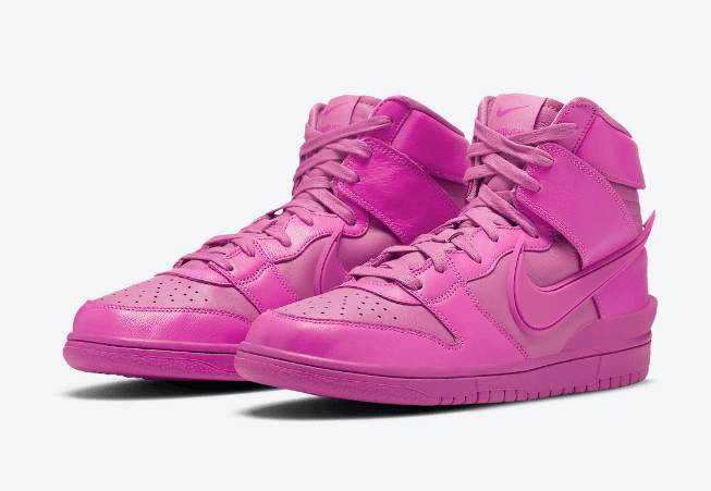 耐克Dunk SB亮粉色高帮联名款 AMBUSH x Nike Dunk High 耐克Dunk SB AMBUSH联名新配色 货号:CU7544-600