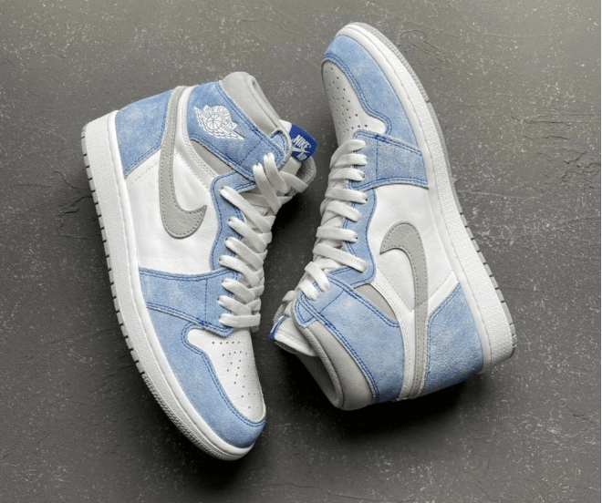 AJ1水洗牛仔麂皮拼接蓝色高帮Air Jordan 1 High OG “Hyper Royal” 全新AJ1水洗蓝发售 货号:555088-402