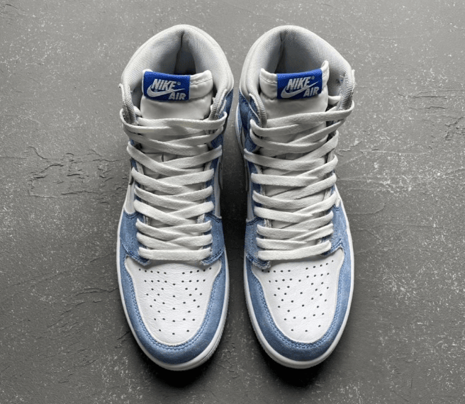 AJ1水洗牛仔麂皮拼接蓝色高帮Air Jordan 1 High OG “Hyper Royal” 全新AJ1水洗蓝发售 货号:555088-402