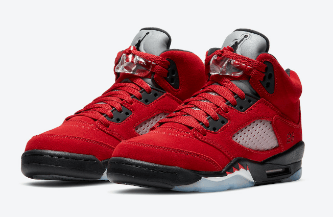 AJ5愤怒的公牛官图曝光 Air Jordan 5 “Raging Bull” 经典AJ5红色麂皮装扮复刻 货号:DD0587-600